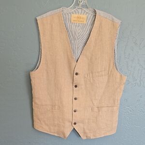 Nifty Genius Beige Linen Vest NWT